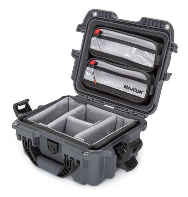 Nanuk Case 905 mit Deckel org. - mit Trennwand - Pro Photo Kit  antrazit