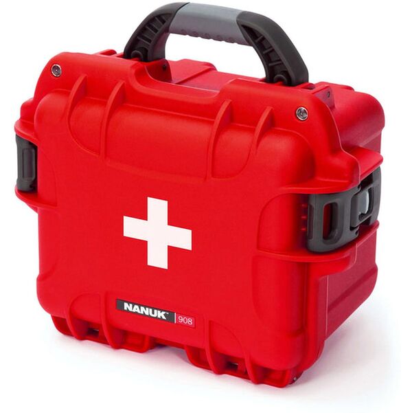 Nanuk Case 908 leer – mit Erste-Hilfe-Logo  rot