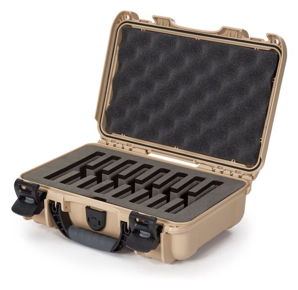 Nanuk Case 909 mit Schaumstoffeinlage für 8 Messer  Tan