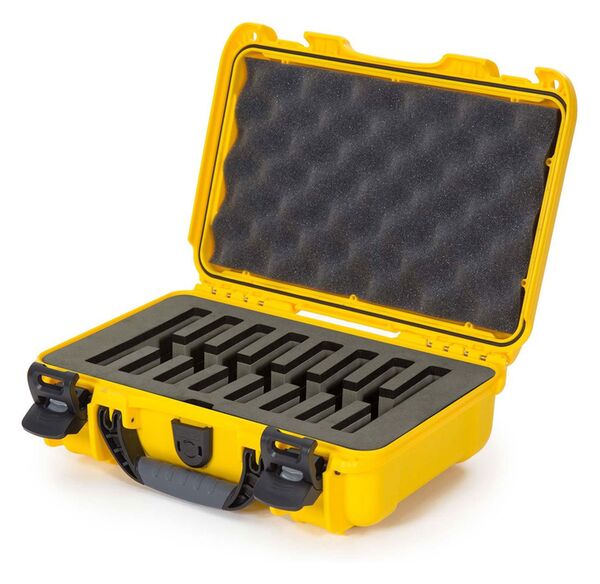 Nanuk Case 909 mit Schaumstoffeinlage für 8 Messer  gelb