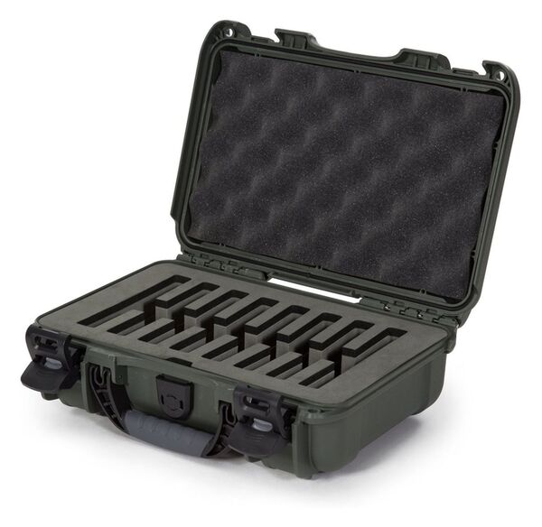 Nanuk Case 909 mit Schaumstoffeinlage für 8 Messer  olivgrün