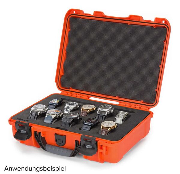 Nanuk Case 910 mit Schaumstoffeinlage für 10 Uhren  orange