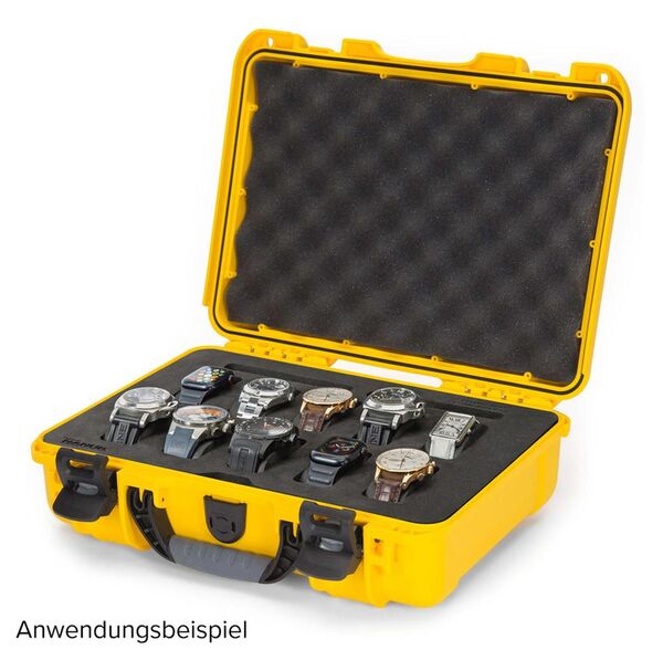 Nanuk Case 910 mit Schaumstoffeinlage für 10 Uhren  gelb