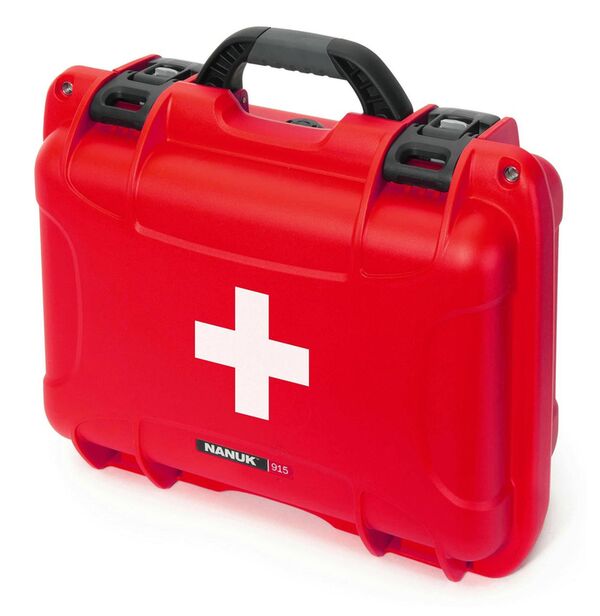 Nanuk Case 915 leer – mit Erste-Hilfe-Logo – Rot 