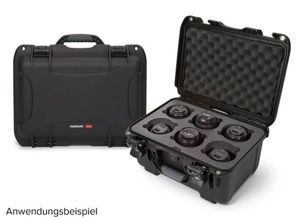 Nanuk Case 918 mit Schaumstoffeinlage für 6 Objektive  schwarz