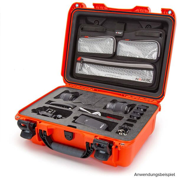 Nanuk Case 925 mit Deckel org. - mit/ohne für 1 DSLR-Gehäuse  orange