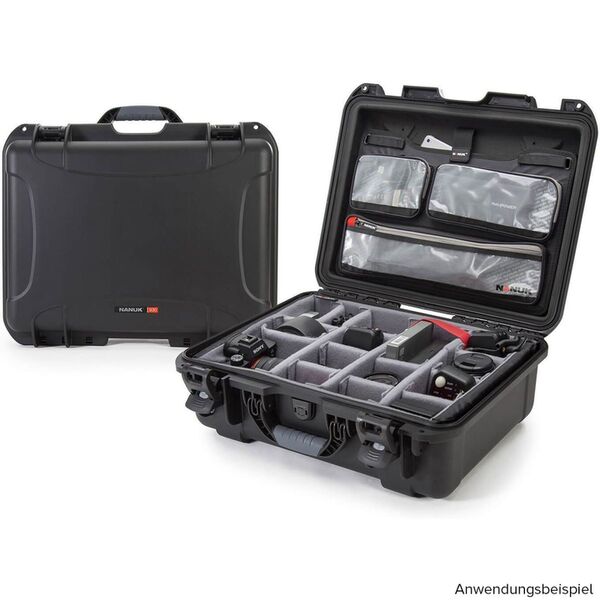 Nanuk Case 930 mit Deckel, org./Teiler – Pro Photo Kit  schwarz