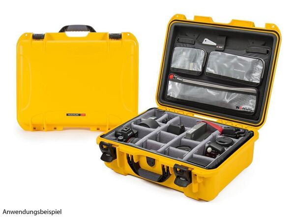 Nanuk Case 930 mit Deckel, org./Teiler – Pro Photo Kit  gelb