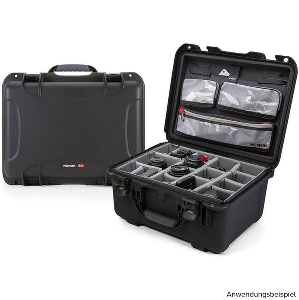 Nanuk Case 933 mit Deckel, org./Teiler – Pro Photo Kit  schwarz