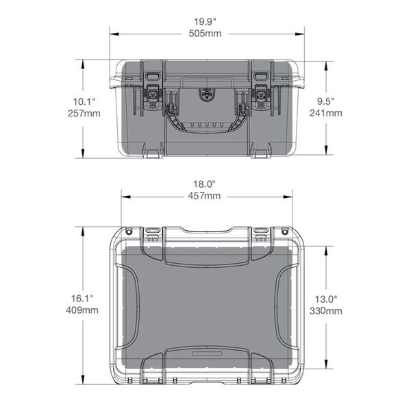 Nanuk Case 933 mit gepolsterter Trennwand  orange