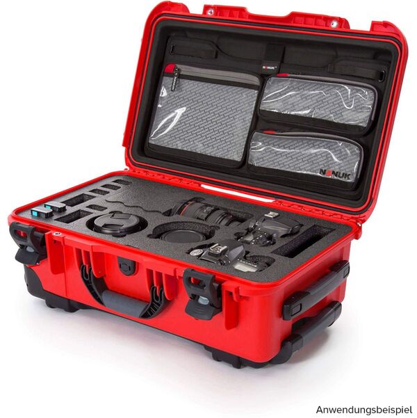 Nanuk Case 935 mit Deckel für 2 DSLR-Gehäuse  rot