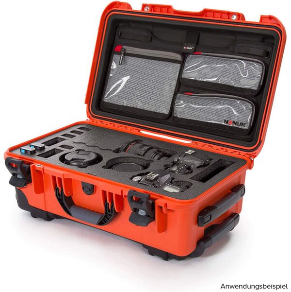 Nanuk Case 935 mit Deckel für 2 DSLR-Gehäuse  orange