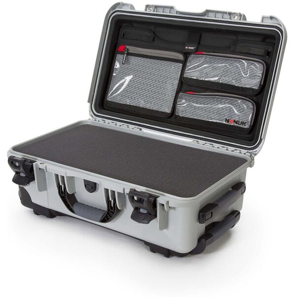 Nanuk Case 935 mit Deckel + Organza/Schaumstoff  silber