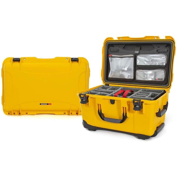 Nanuk Case 938 mit Deckel org. - mit Trennwand - Pro Photo Kit  gelb