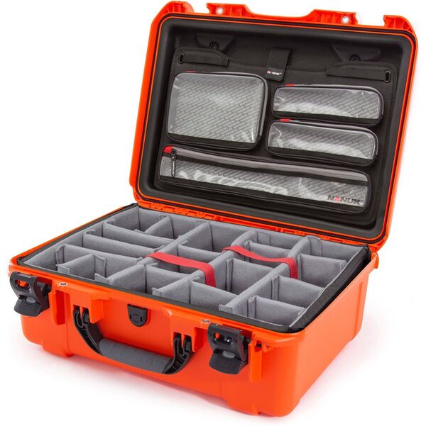 Nanuk Case 940 mit Deckel org. - mit Trennwand - Pro Photo Kit  orange