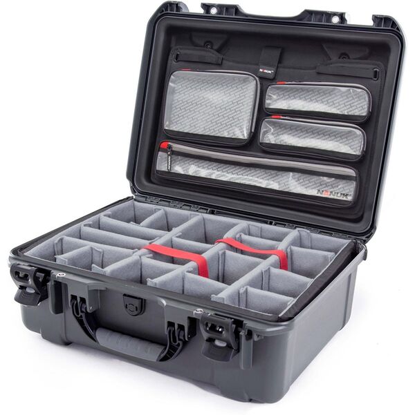 Nanuk Case 940 mit Deckel org. - mit Trennwand - Pro Photo Kit  antrazit