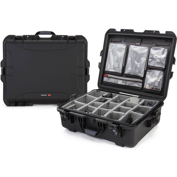 Nanuk Case 945 mit Deckel org. - mit Trennwand - Pro Photo Kit  schwarz