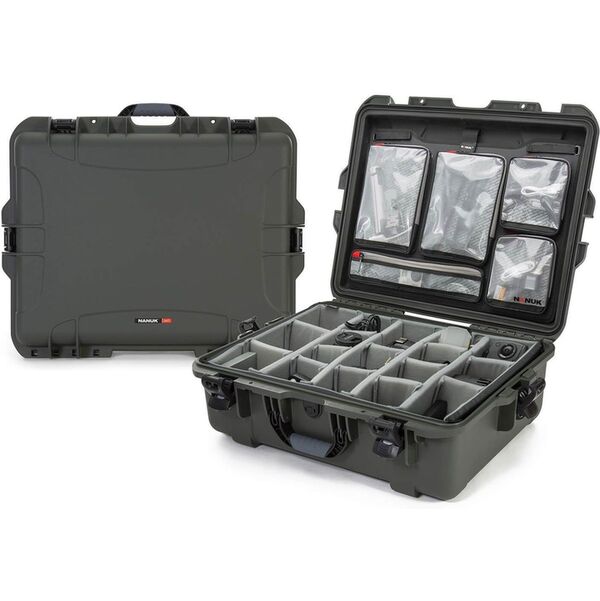 Nanuk Case 945 mit Deckel org. - mit Trennwand - Pro Photo Kit  gelb