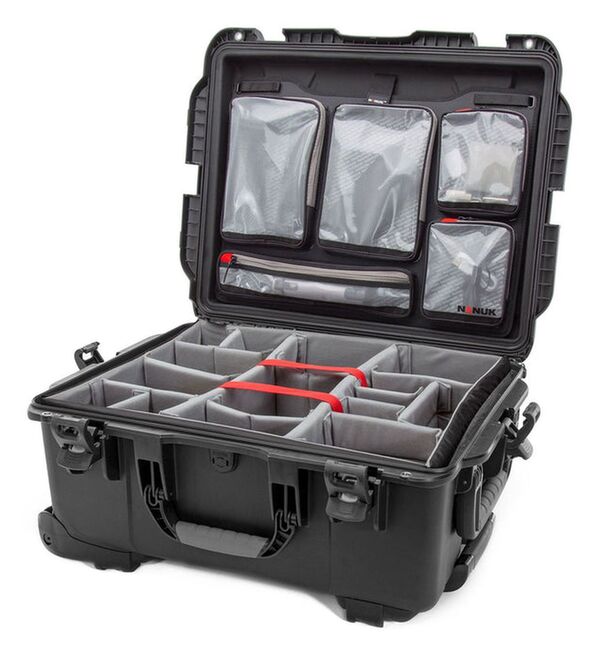 Nanuk Case 955 mit Deckel org. - mit Trennwand - Pro Photo Kit  schwarz