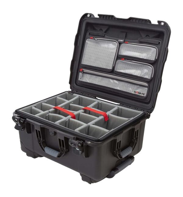 Nanuk Case 950 mit Deckel org. - mit Trennwand - Pro Photo Kit  schwarz