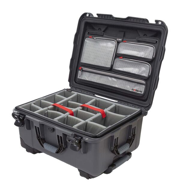 Nanuk Case 950 mit Deckel org. - mit Trennwand - Pro Photo Kit  antrazit