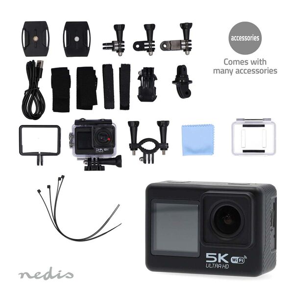 NEDIS 5K Dual-Screen HD-Actioncam schwarz 
