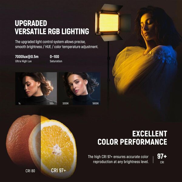 Neewer 660PRO II 2x50 Watt RGB LED Dauerlicht-Set inkl. Stativ 