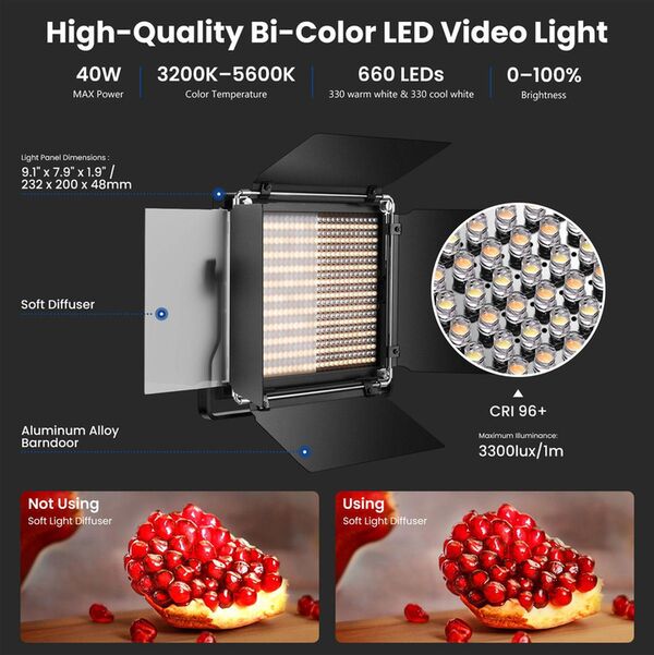 Neewer NL660 Bicolor LED-Videoleuchte 