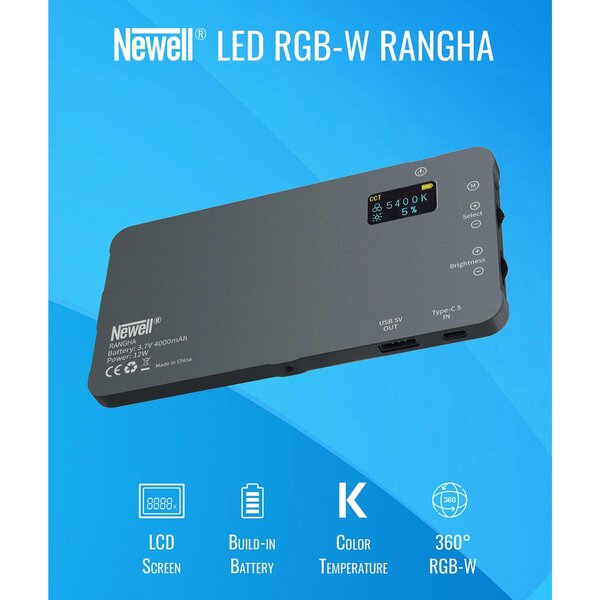 Newell Rangha RGB-W LED Set inkl. Diffusor und Stativ 