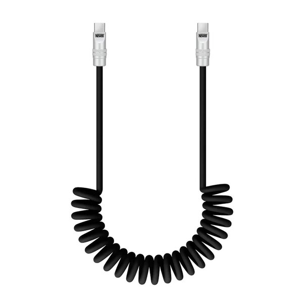 Newell USB-C - USB-C 100 W Kabel, 1,5 m, Silikon, Spiral  schwarz
