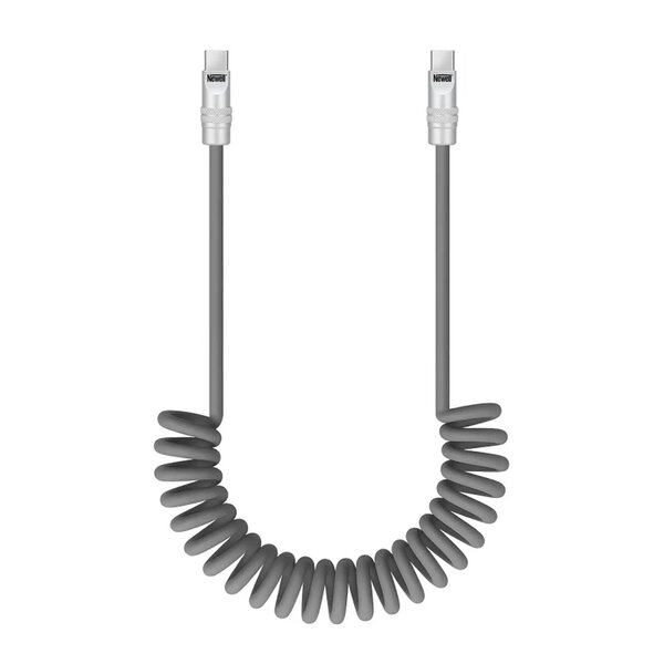 Newell USB-C - USB-C 100 W Kabel, 1,5 m, Silikon, Spiral  Grau
