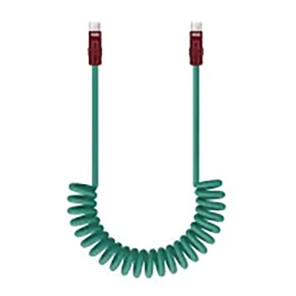 Newell USB-C - USB-C 100 W Kabel, 1,5 m, Silikon, Spiral  grün-maroon