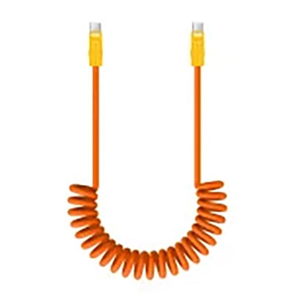Newell USB-C - USB-C 100 W Kabel, 1,5 m, Silikon, Spiral  Orange-gelb