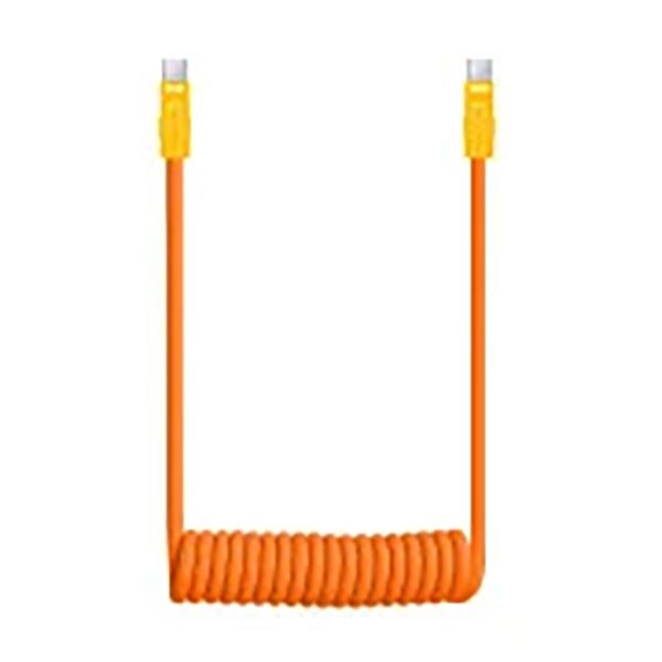 Newell USB-C - USB-C 100 W Kabel, 1,5 m, Silikon, Spiral  Orange-gelb