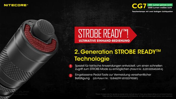 Nitecore Chameleon CG7 - 2500 Lumen Weißlicht, 540 Lumen grünes Licht 