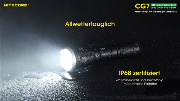 Nitecore Chameleon CG7 - 2500 Lumen Weißlicht, 540 Lumen grünes Licht 