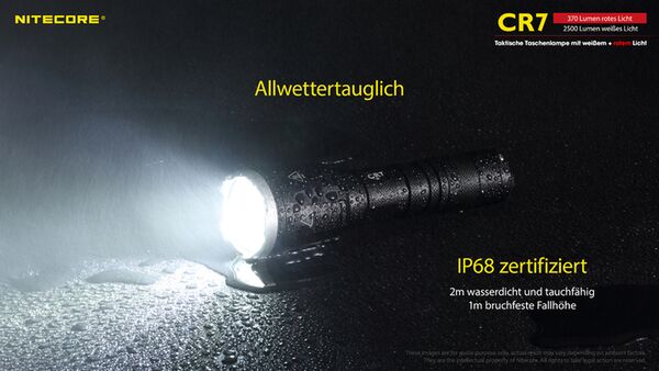Nitecore Chameleon CR7 - 2500 Lumen Weißlicht, 370 Lumen rotes Licht 