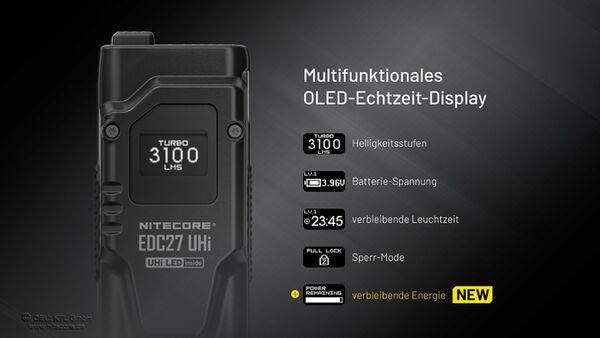 Nitecore EDC27 Uhi - 3100 Lumen 