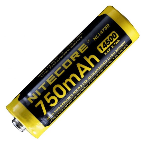 Nitecore Li-Ion Akku Typ 14500 - 750mAh - NL1475R 