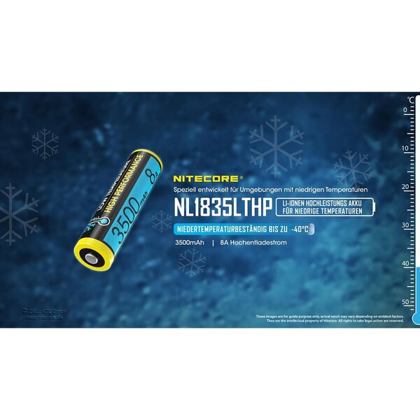 Nitecore Li-Ion Akku Typ 18650 - 3500mAh LTHP, Low Temperature 