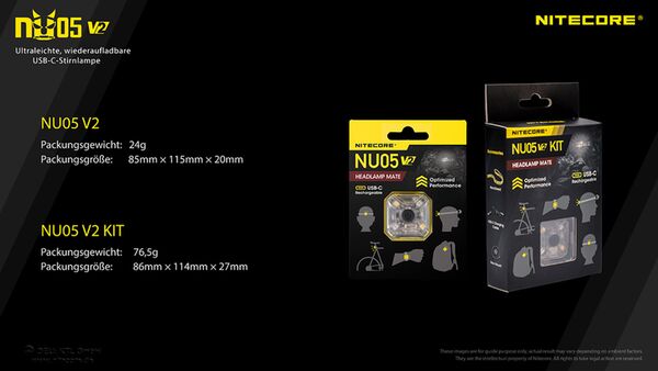 Nitecore NU05 V2 KIT - USB-C, 40 Lumen 