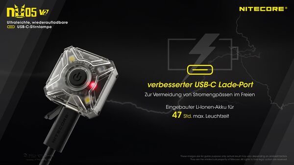 Nitecore NU05 V2 KIT - USB-C, 40 Lumen 