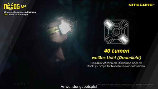 Nitecore NU05 V2 KIT - USB-C, 40 Lumen 