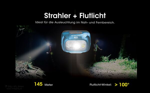 Nitecore NU31 - 550 Lumen  blau