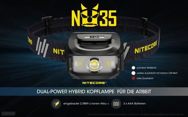 Nitecore NU35 - Dual Power 