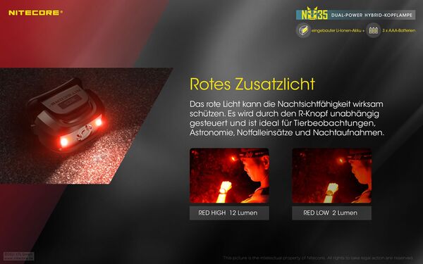 Nitecore NU35 - Dual Power 