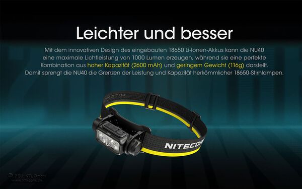 Nitecore NU40 - 1000 Lumen 