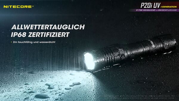 Nitecore P20i UV - 1800 Lumen + UV-Licht 