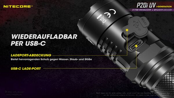 Nitecore P20i UV - 1800 Lumen + UV-Licht 