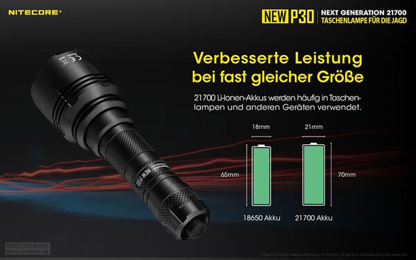 Nitecore P30 inkl. NL2150R 